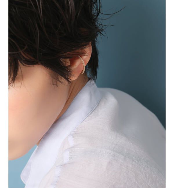 Lilas by Spick&Span「オーバルダイヤイヤーカフ K10（片耳）」|イヤーカフ|ゴールド