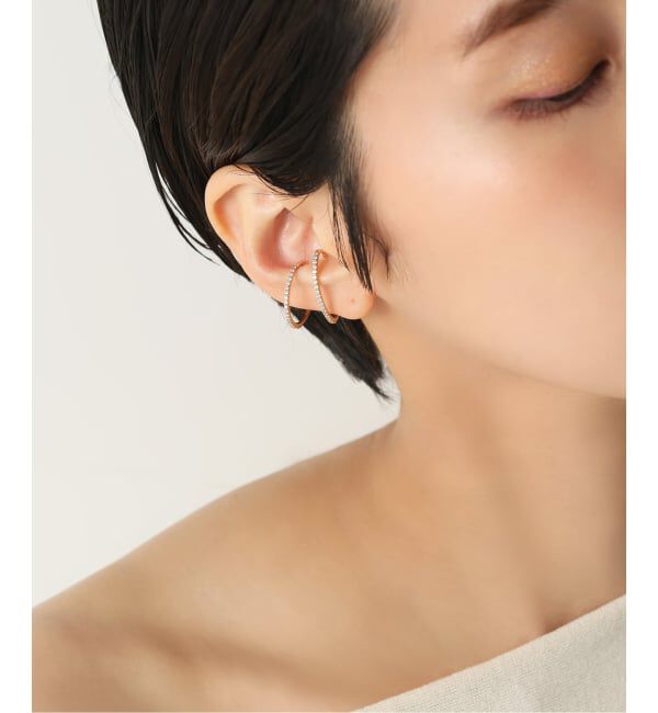 Lilas by Spick&Span「オーバルダイヤイヤーカフ K10（片耳）」|イヤーカフ|