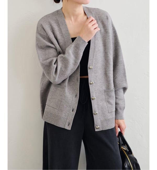 U by SPICK&SPAN「《追加》ハートボタンVカーディガン」|カーディガン|