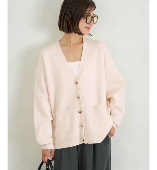 U by SPICK&SPAN「《追加》ハートボタンVカーディガン」|カーディガン|