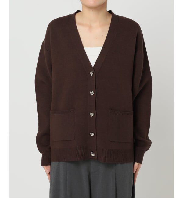U by SPICK&SPAN「《追加》ハートボタンVカーディガン」|カーディガン|