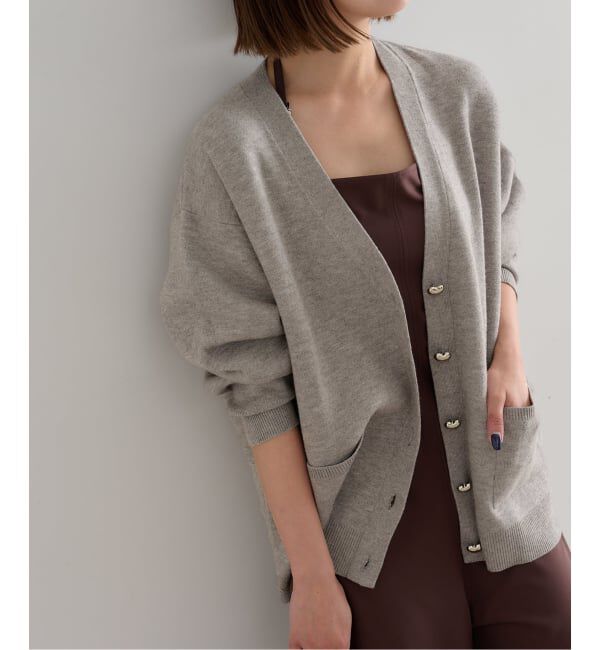 U by SPICK&SPAN「《追加》ハートボタンVカーディガン」|カーディガン|