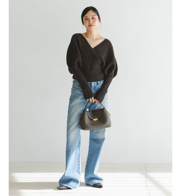 NOBLE「カシュクールランダムリブニットプルオーバー」|ニット・セーター|