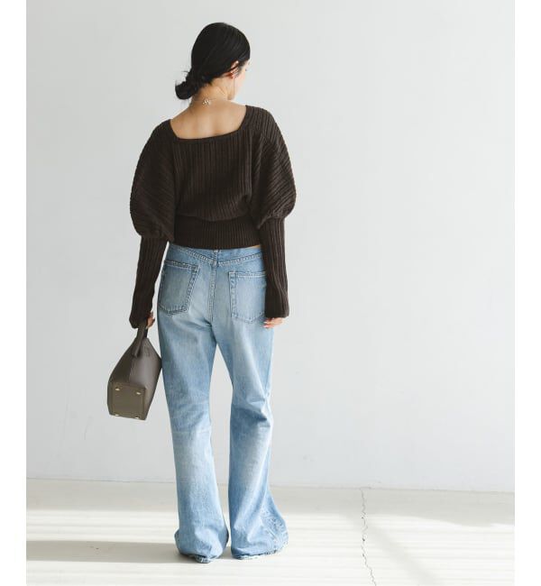 NOBLE「カシュクールランダムリブニットプルオーバー」|ニット・セーター|