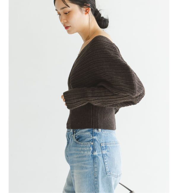 NOBLE「カシュクールランダムリブニットプルオーバー」|ニット・セーター|