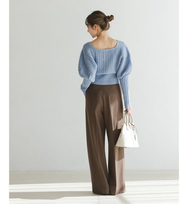 NOBLE「カシュクールランダムリブニットプルオーバー」|ニット・セーター|