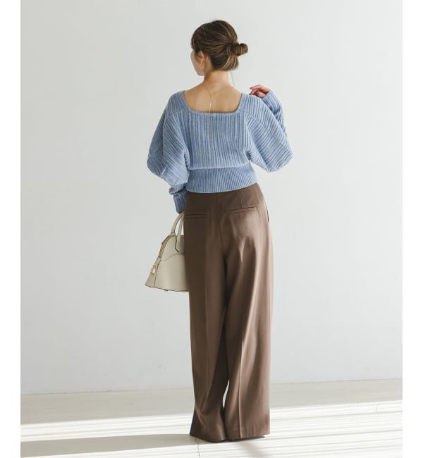 NOBLE「カシュクールランダムリブニットプルオーバー」|ニット・セーター|