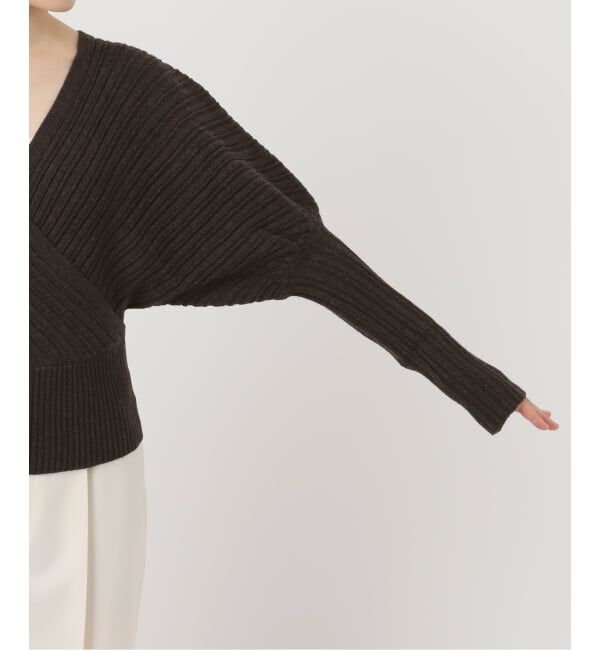 NOBLE「カシュクールランダムリブニットプルオーバー」|ニット・セーター|