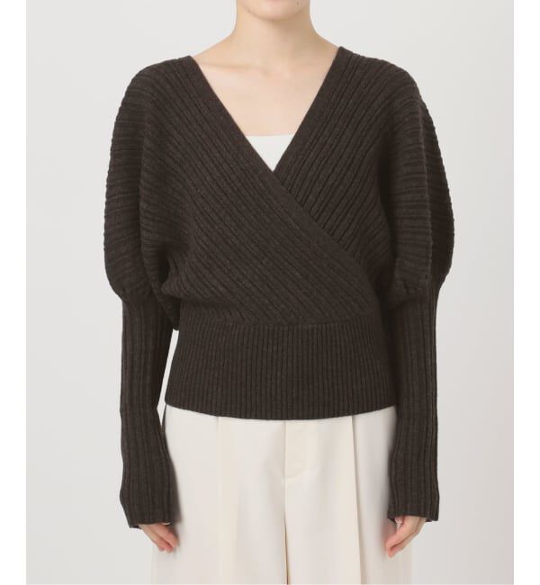 NOBLE「カシュクールランダムリブニットプルオーバー」|ニット・セーター|