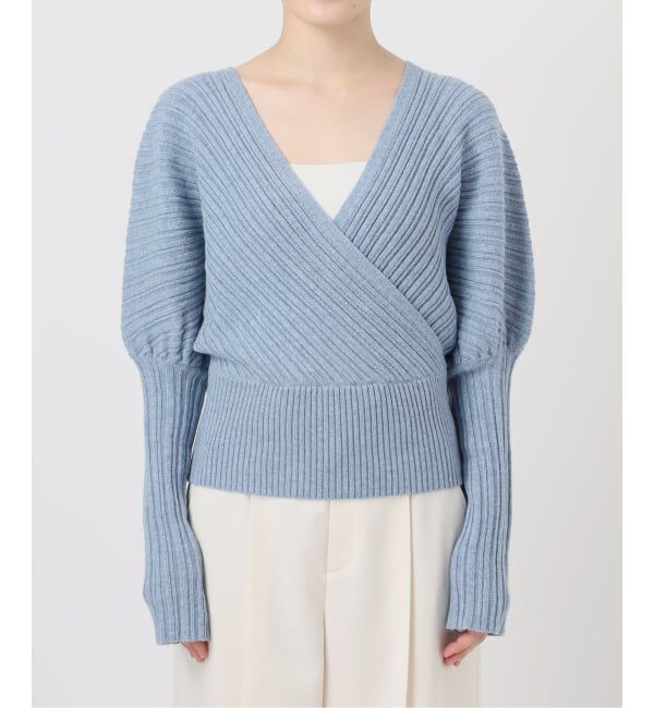 NOBLE「カシュクールランダムリブニットプルオーバー」|ニット・セーター|