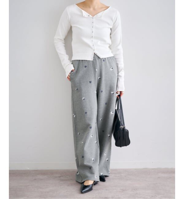 U by SPICK&SPAN「ルーズストレート刺繍スウェットパンツ」|その他|