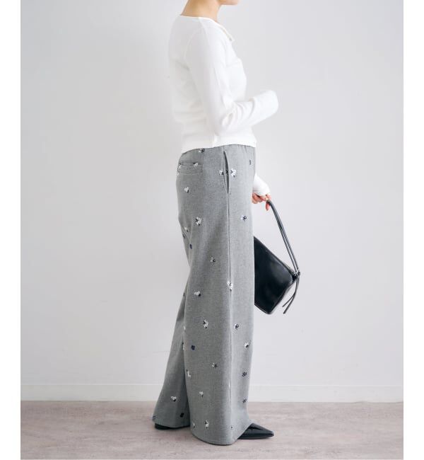 U by SPICK&SPAN「ルーズストレート刺繍スウェットパンツ」|その他|