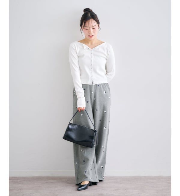 U by SPICK&SPAN「ルーズストレート刺繍スウェットパンツ」|その他|