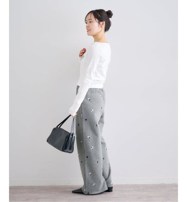 U by SPICK&SPAN「ルーズストレート刺繍スウェットパンツ」|その他|