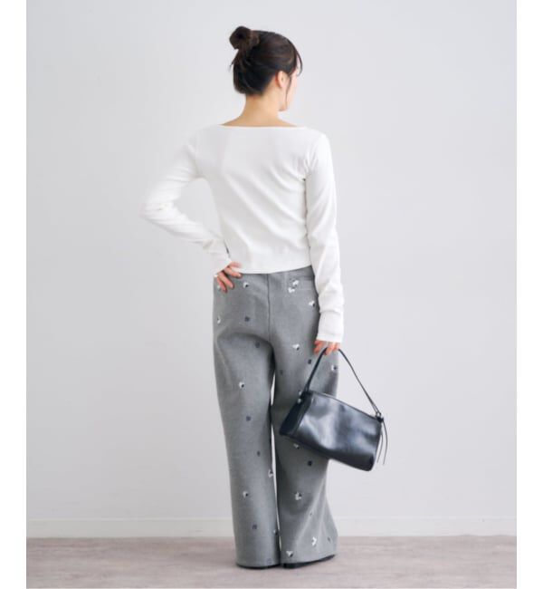 U by SPICK&SPAN「ルーズストレート刺繍スウェットパンツ」|その他|
