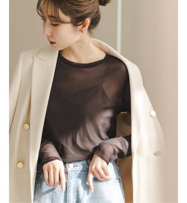 NOBLE「《追加》スキンチュールロングTシャツ」|Tシャツ・カットソー|ブラウン