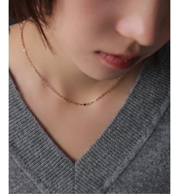 Lilas by Spick&Span「ブラックホールダイヤ1pクリップチェーンネックレス K18」|ネックレス|