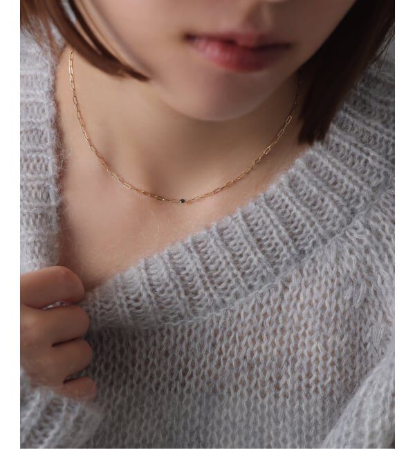 Lilas by Spick&Span「ブラックホールダイヤ1pクリップチェーンネックレス K18」|ネックレス|
