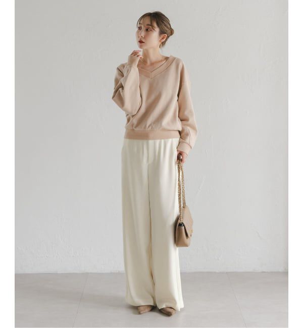 NOBLE「サイドラインピンタックパンツ」|スラックス|