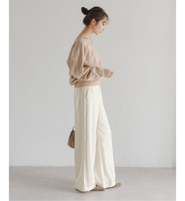 NOBLE「サイドラインピンタックパンツ」|スラックス|