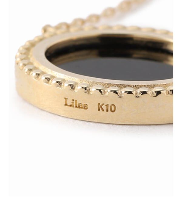 Lilas by Spick&Span「オーバルオニキスフラットネックレス K10」|ネックレス|