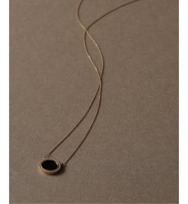 Lilas by Spick&Span「オーバルオニキスフラットネックレス K10」|ネックレス|