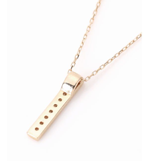 Lilas by Spick&Span「《WEB限定》ボックスダイヤ12mmバーティカルバーネックレス K10」|ネックレス|