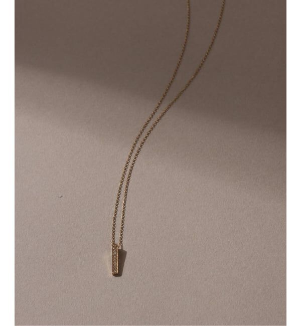 Lilas by Spick&Span「《WEB限定》ボックスダイヤ12mmバーティカルバーネックレス K10」|ネックレス|