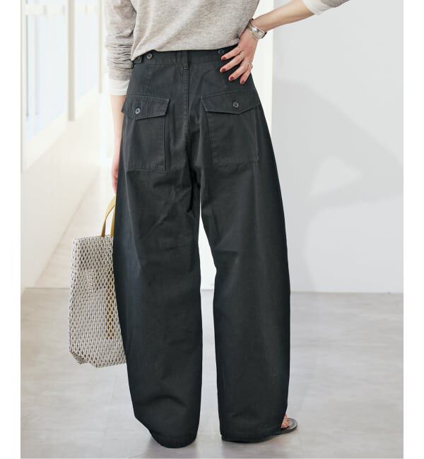 Spick and Span「《予約》コットンバレルレッグパンツ」|その他|ブラック