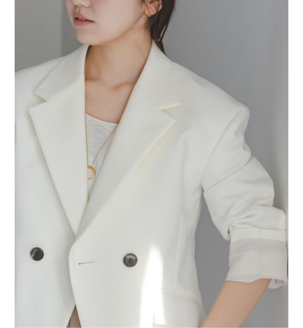 NOBLE「コンパクトコットンウエストシェイプジャケット」|テーラードジャケット|
