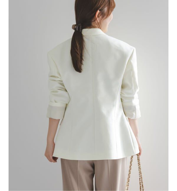 NOBLE「コンパクトコットンウエストシェイプジャケット」|テーラードジャケット|