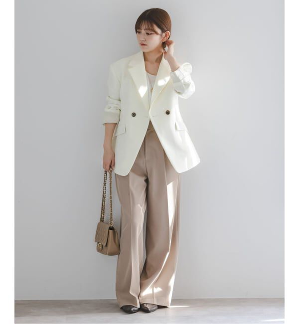 NOBLE「コンパクトコットンウエストシェイプジャケット」|テーラードジャケット|