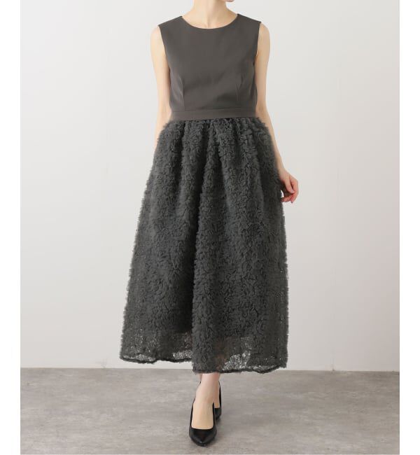  「チュールセットアップドレス」|ドレス|グレー