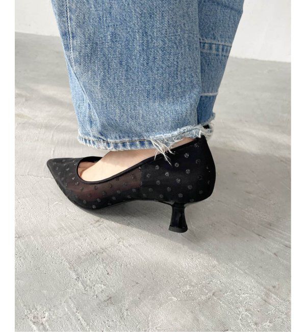  「《追加》5cmポインテッドチュールドットパンプス」|パンプス|