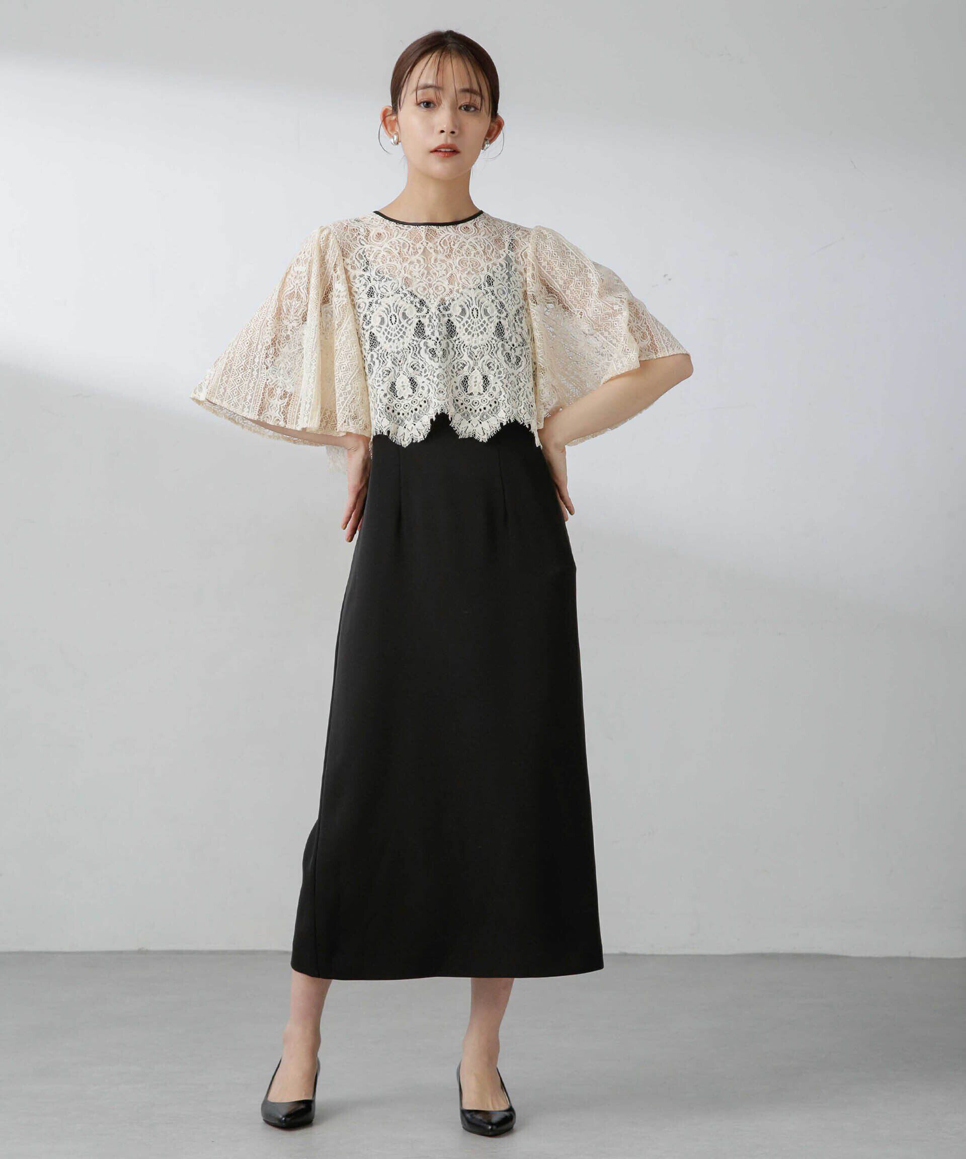 nano･universe「troisiemechaco/パネルレース ダブルクロス 3WAYワンピース」|ワンピース|パターン1