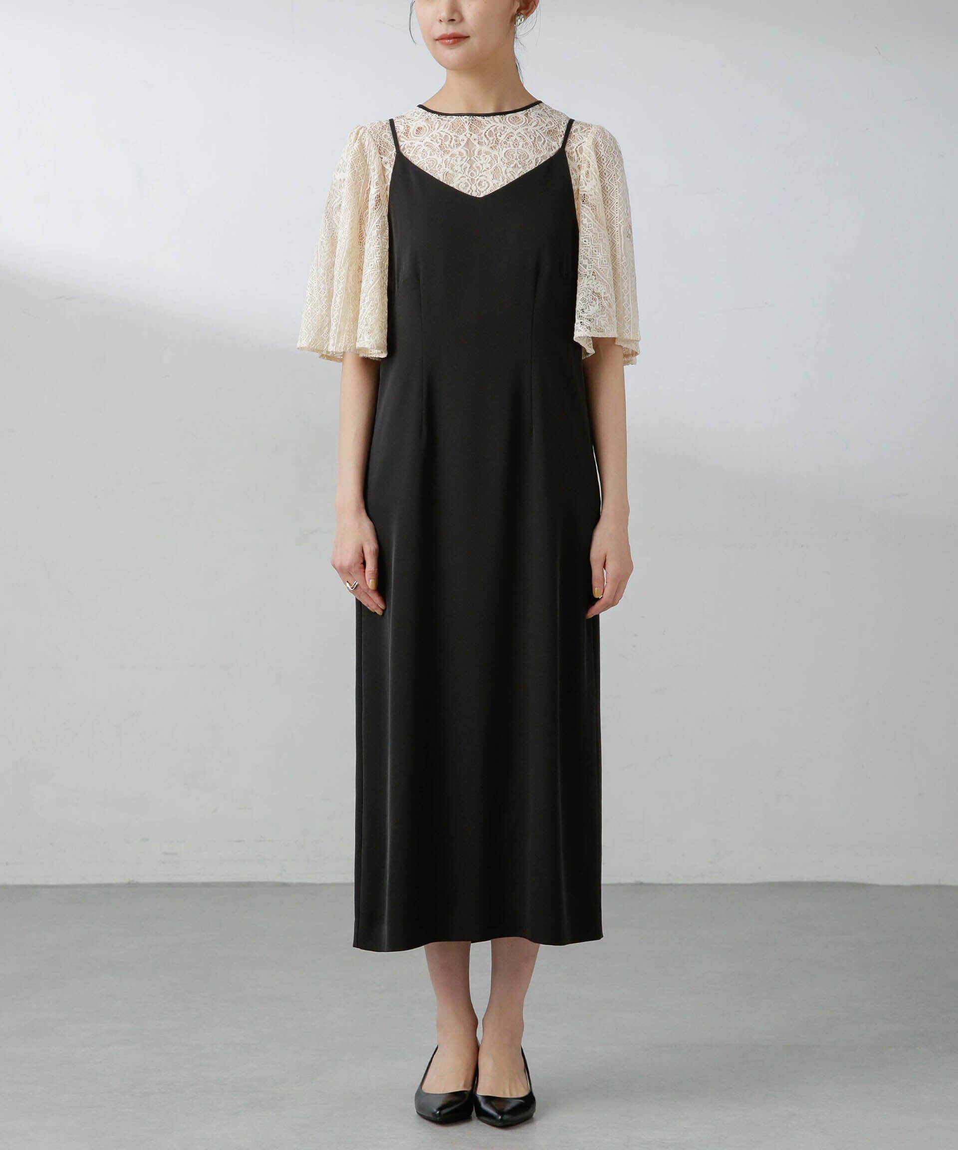 nano･universe「troisiemechaco/パネルレース ダブルクロス 3WAYワンピース」|ワンピース|