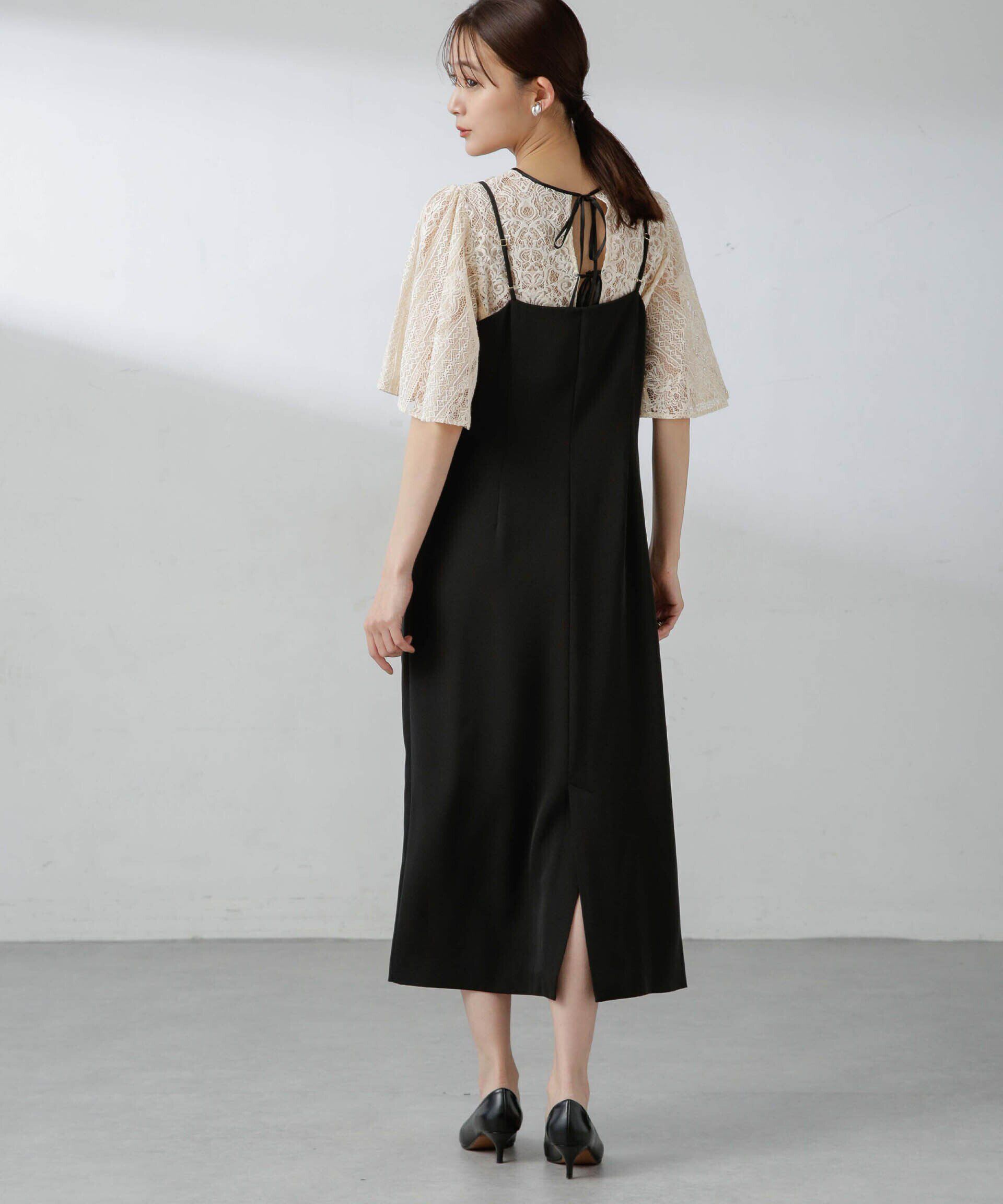 nano･universe「troisiemechaco/パネルレース ダブルクロス 3WAYワンピース」|ワンピース|