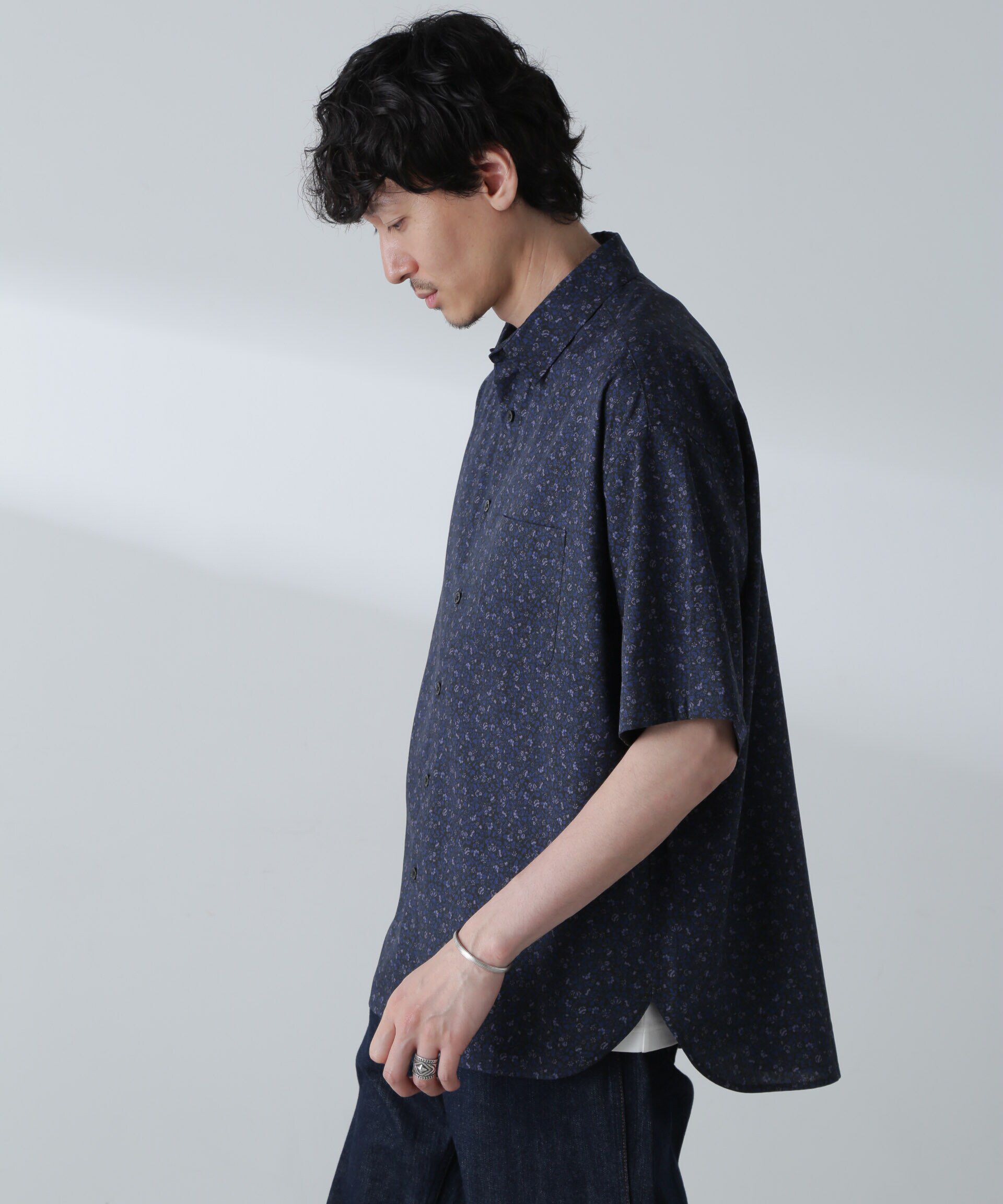 nano･universe「小花柄レギュラーシャツ 半袖」|シャツ・ブラウス|