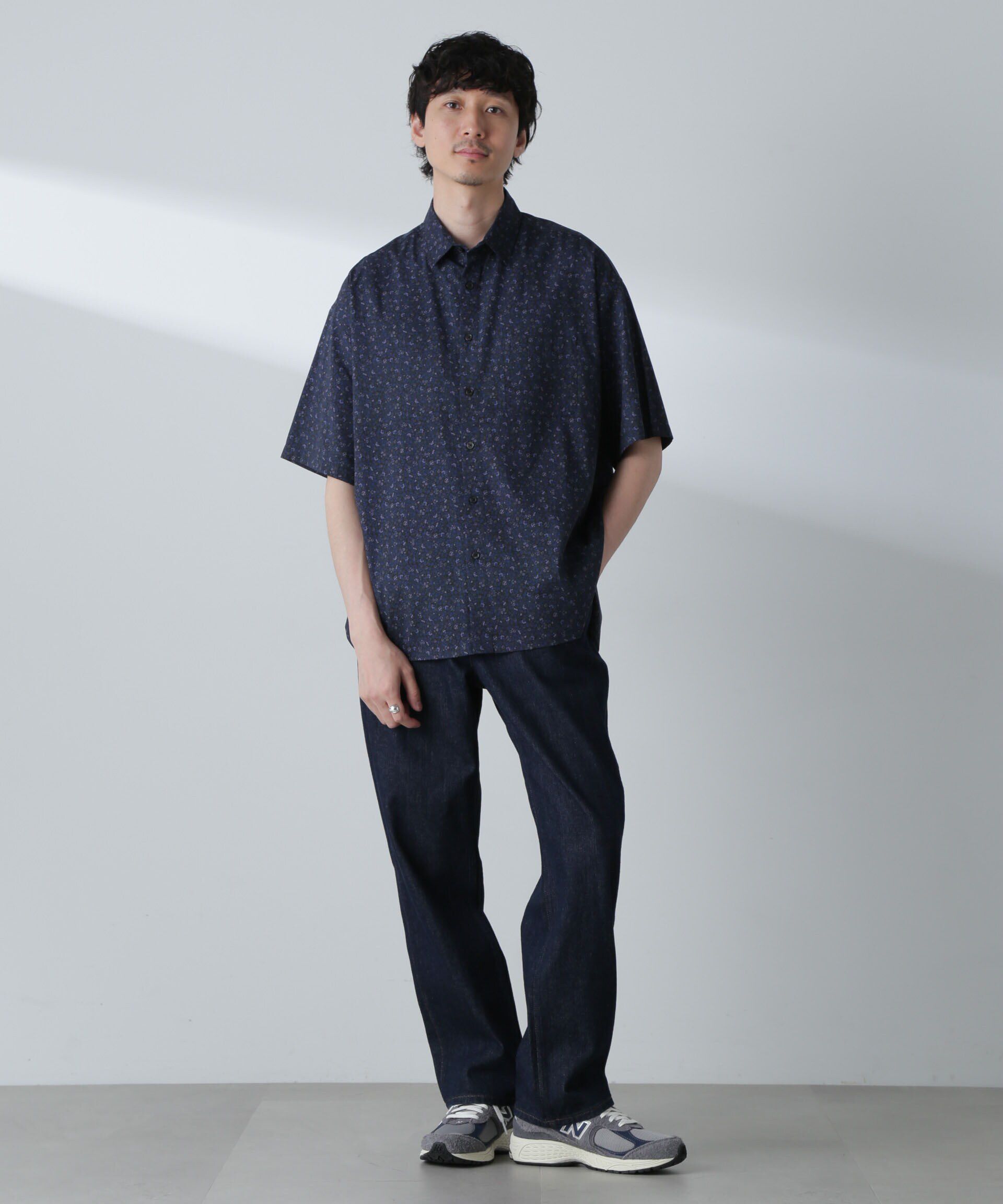 nano･universe「小花柄レギュラーシャツ 半袖」|シャツ・ブラウス|