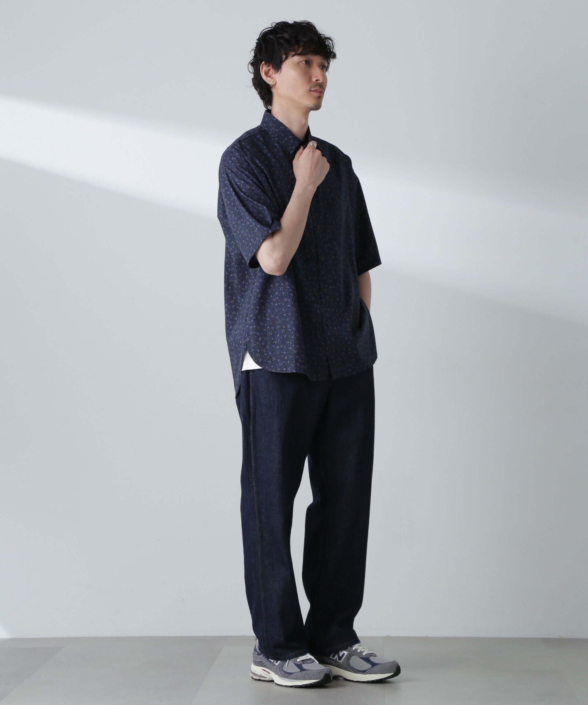 nano･universe「小花柄レギュラーシャツ 半袖」|シャツ・ブラウス|