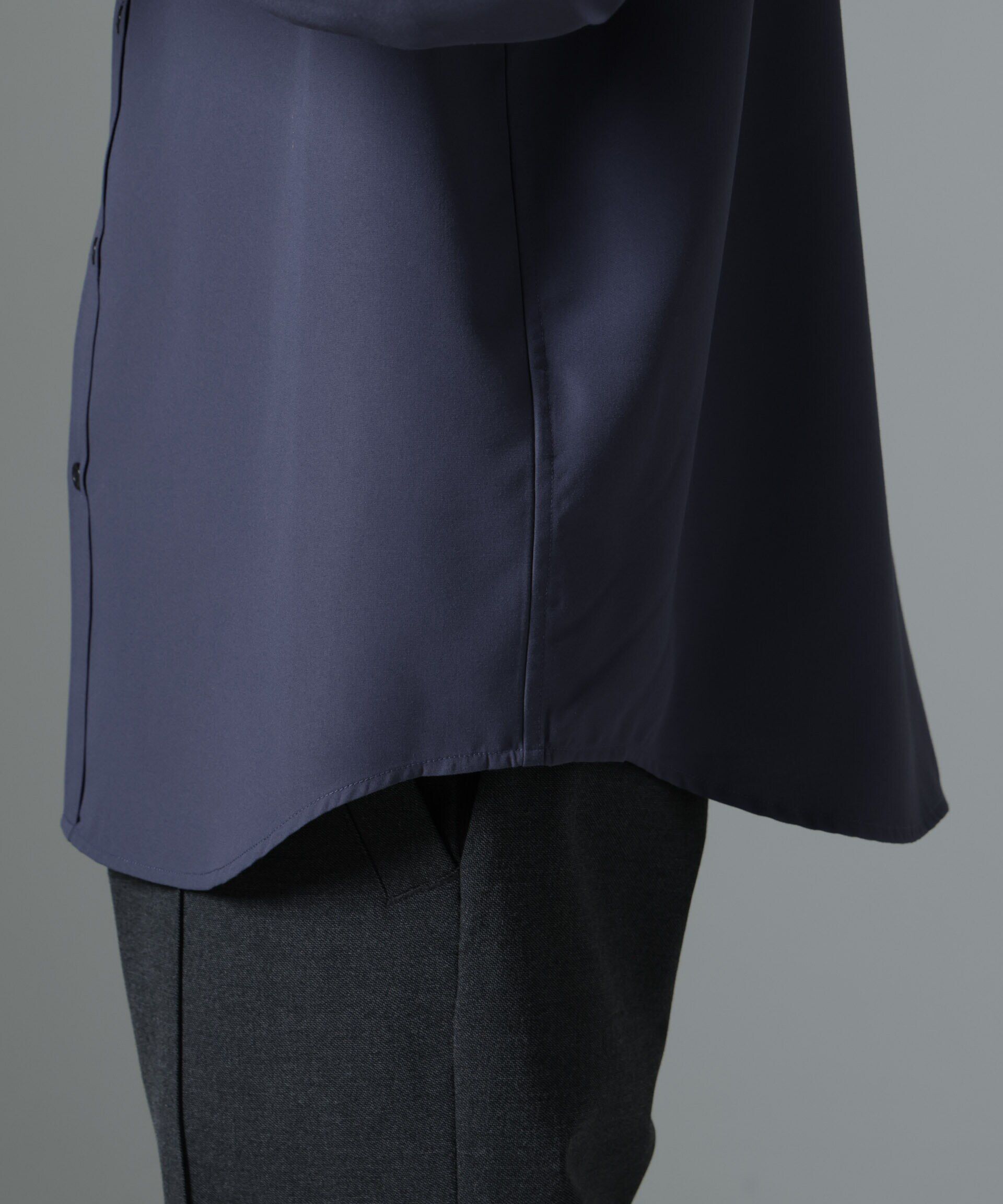 nano･universe「AMATA コットンタッチバンドカラーシャツ」|シャツ・ブラウス|