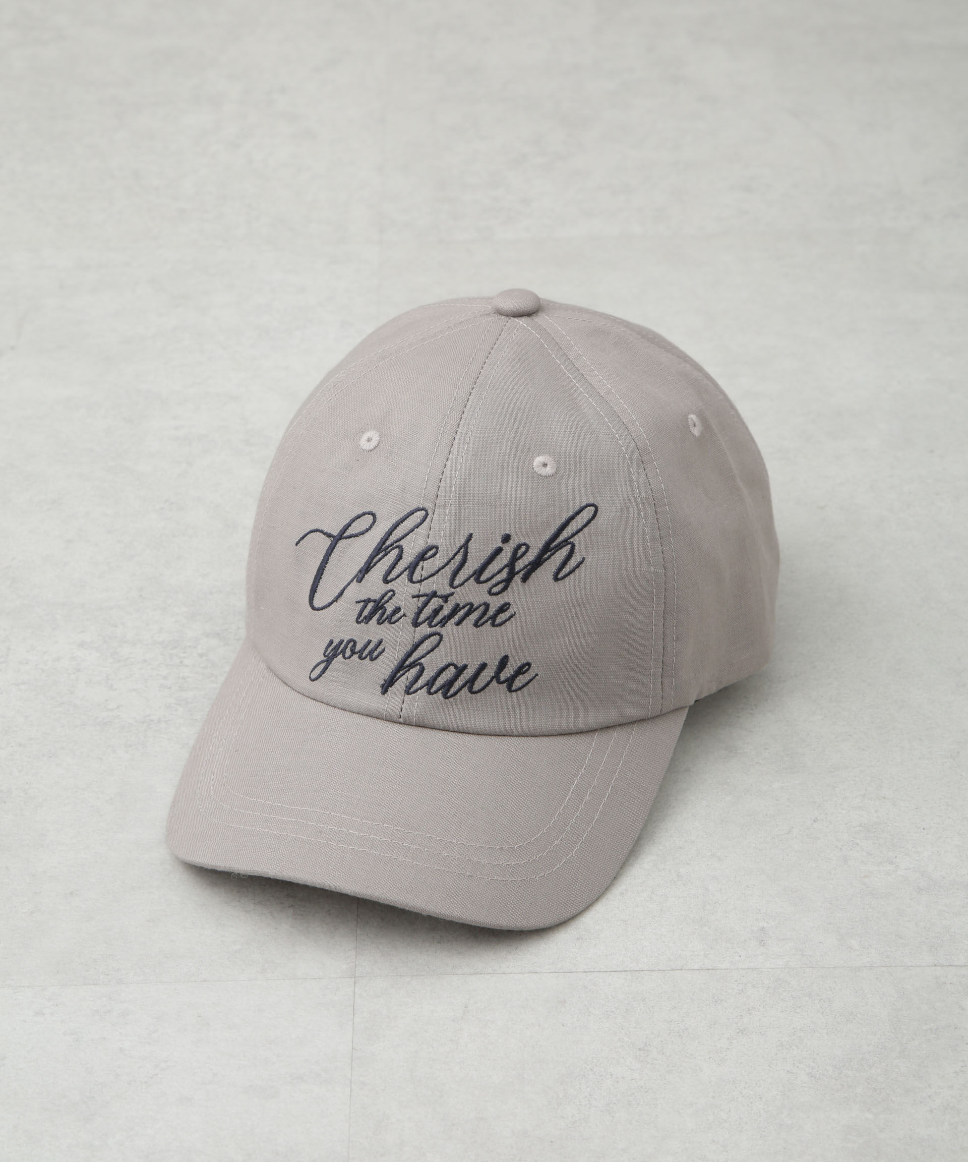 nano･universe「刺繍リネン混キャップ」|キャップ・キャスケット|