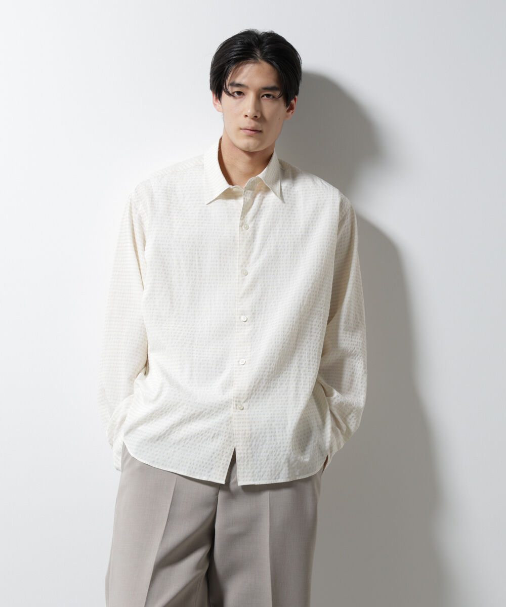 nano･universe「アセテートシアーギンガムチェックレギュラーカラーシャツ 長袖」|シャツ・ブラウス|
