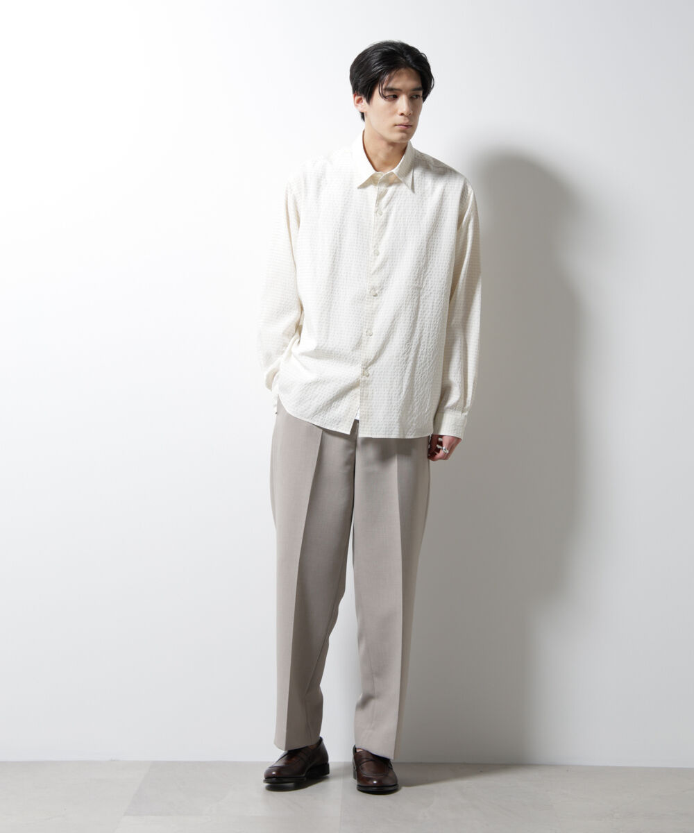 nano･universe「アセテートシアーギンガムチェックレギュラーカラーシャツ 長袖」|シャツ・ブラウス|