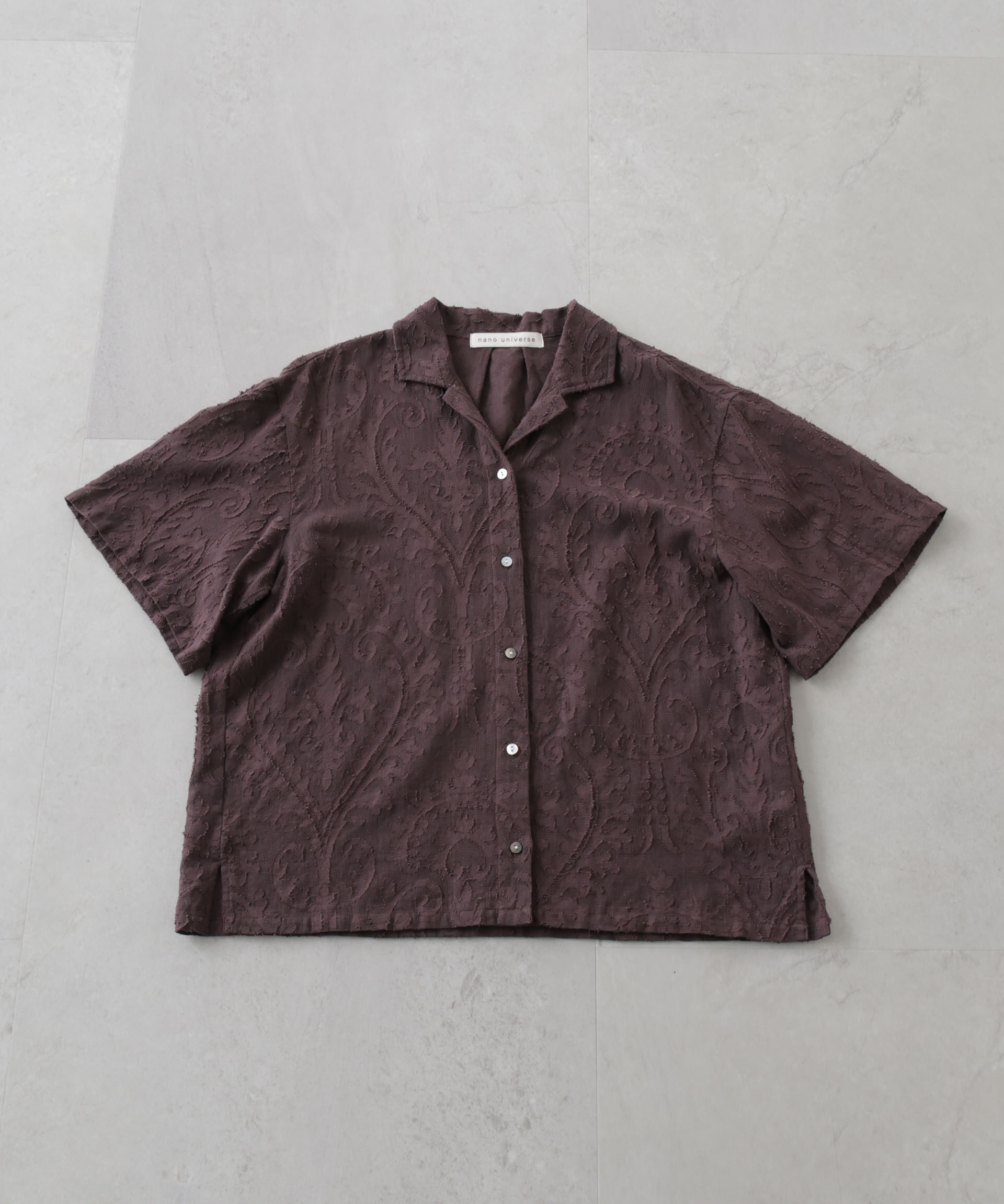 nano･universe「made in india カットワークジャカードシャツ(セットアップ可)」|シャツ・ブラウス|