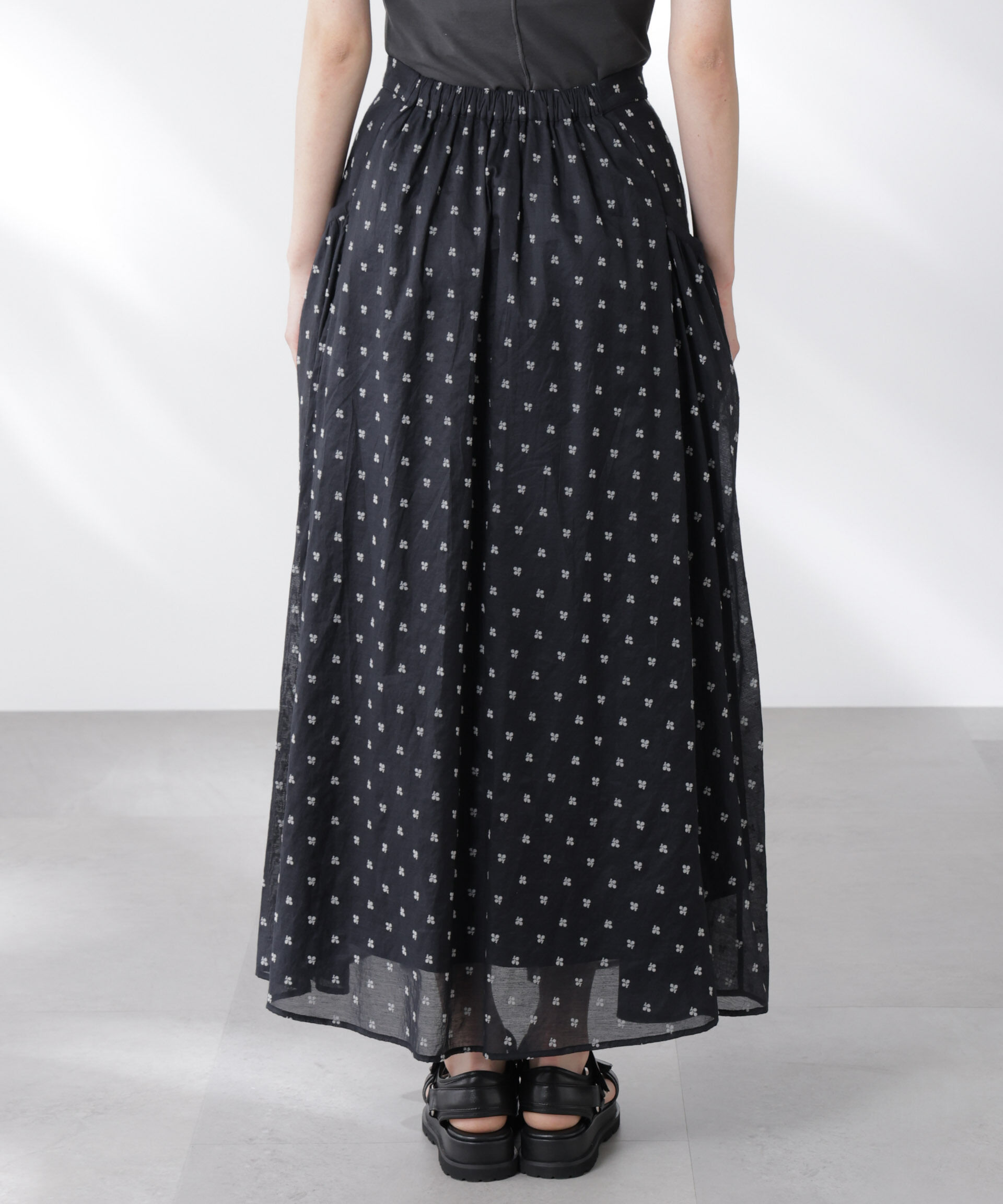 nano･universe「made in india コットンフロッキーフラワースカート」|スカート|