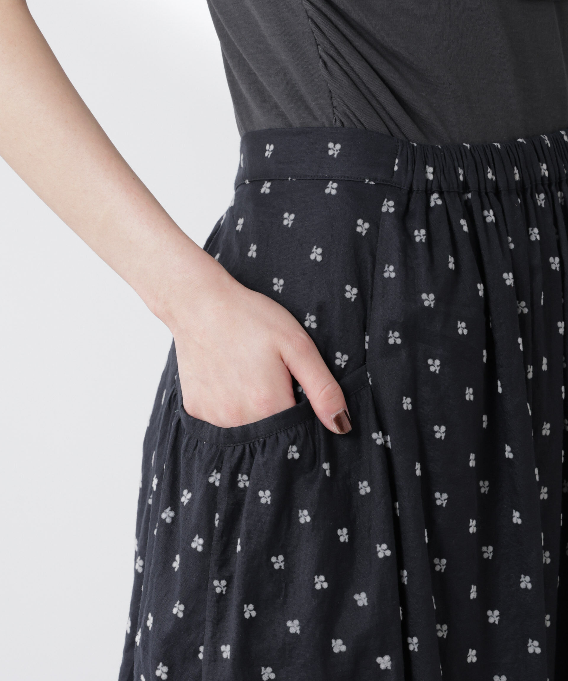 nano･universe「made in india コットンフロッキーフラワースカート」|スカート|