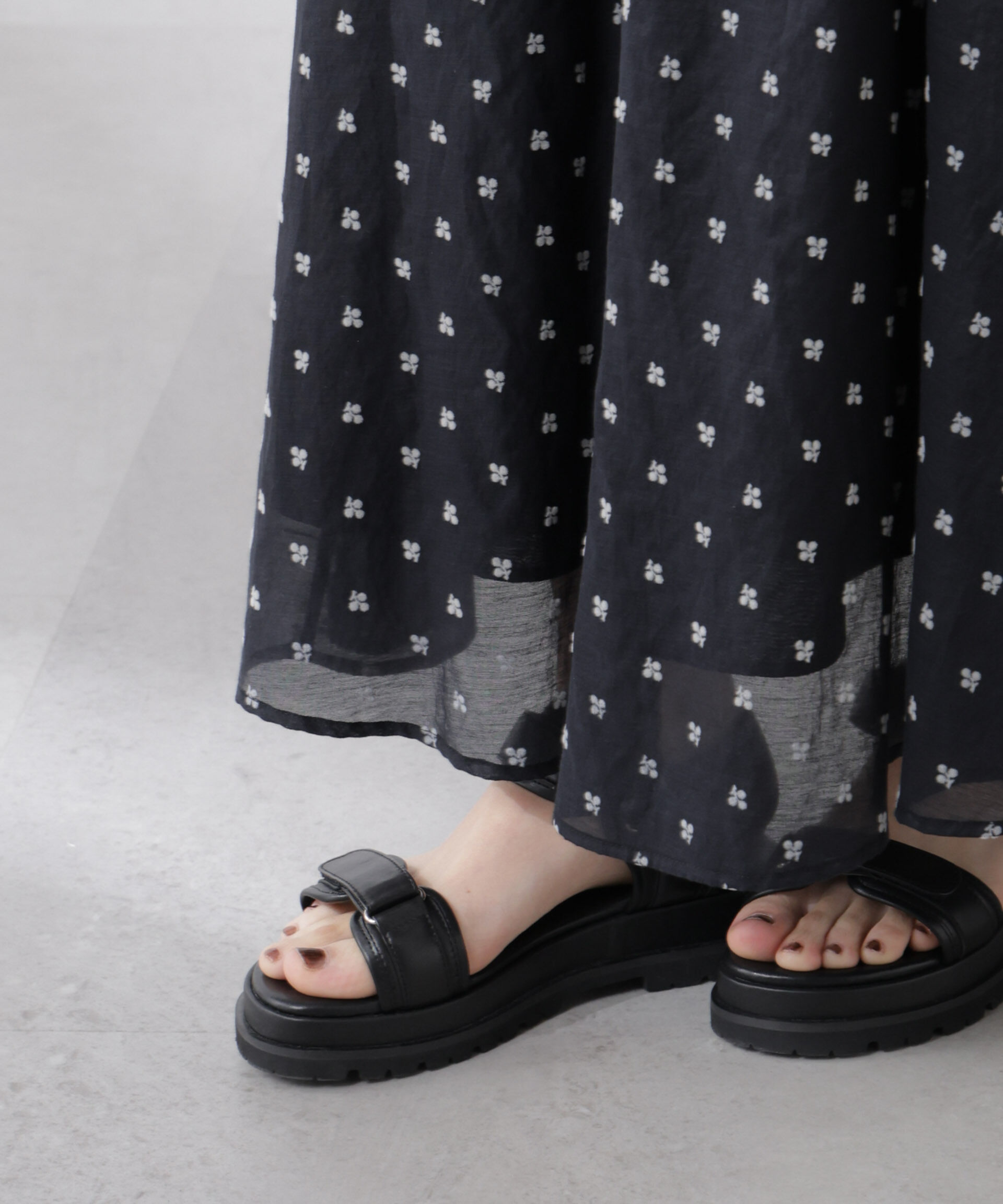 nano･universe「made in india コットンフロッキーフラワースカート」|スカート|