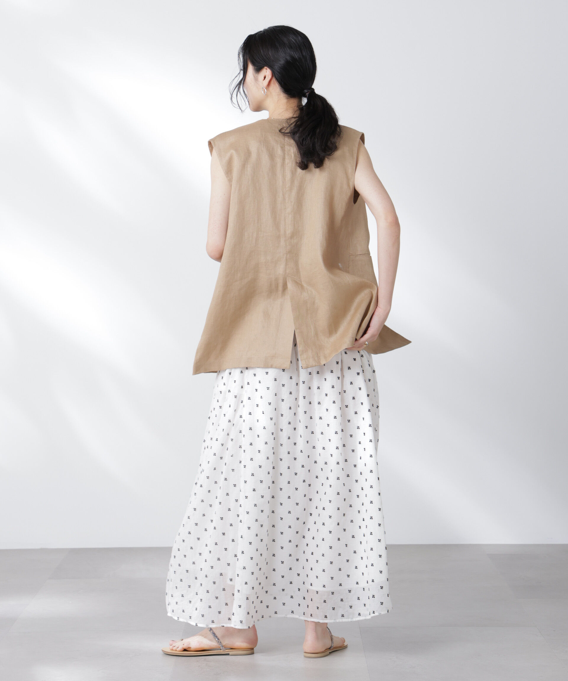 nano･universe「made in india コットンフロッキーフラワースカート」|スカート|