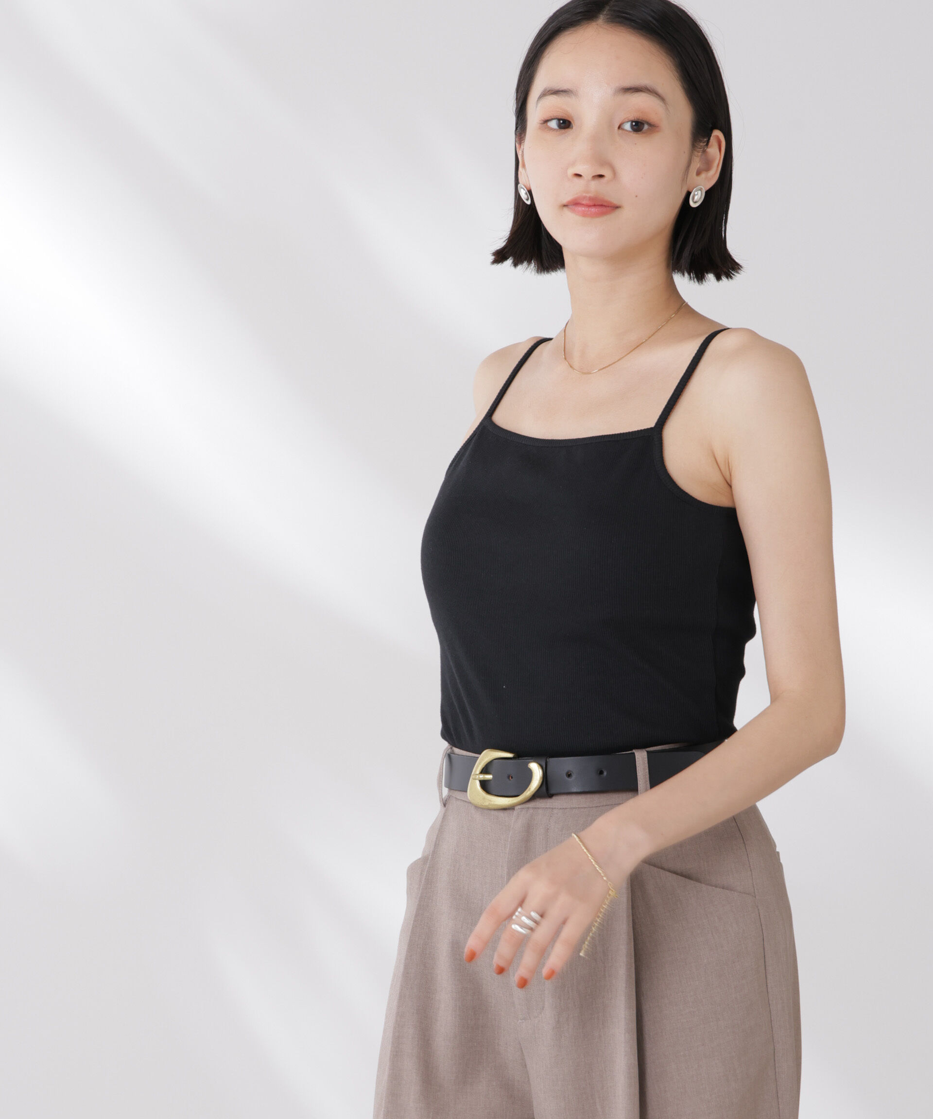 nano･universe「抗菌防臭・接触冷感機能 カップ付きキャミソール」|Tシャツ・カットソー|